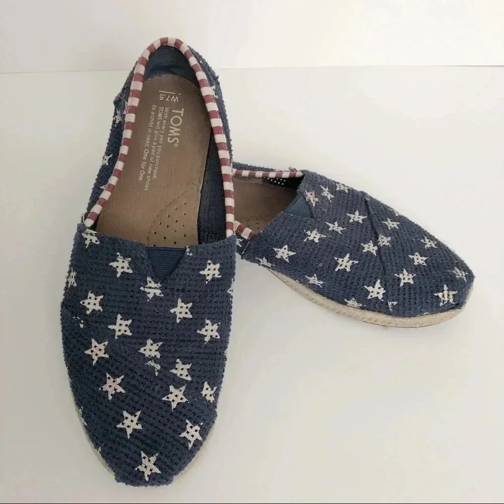 Toms Espadrille Flats - Red, White & Blue